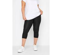 Yours Women's Control Cropped Leggings in Black | Size: 34/36