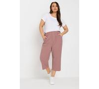 Yours Women's Cool Cotton Cropped Trousers in Dusty Pink | Size: 30/32