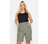 Yours Women's Cool Cotton Shorts in Light Khaki | Size: 22-24 Yours Light Khaki 22-24