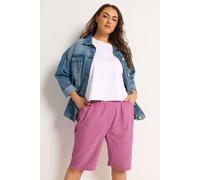 Yours Curve Bright Cool Cotton Shorts - Women's - Plus Size Curve Pink