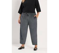 Yours Women's Corduroy Barrel Leg Trousers in Grey | Size: 20S