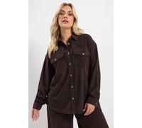 Yours Women's Corduroy Drop Shoulder Shirt in Chocolate | Size: 14 Yours Chocolate 14