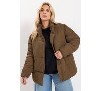 Yours Women's Corduroy Padded Coat in Brown | Size: 22/24