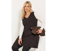Yours Women's Corduroy Pinafore Dress in Chocolate | Size: 22/24