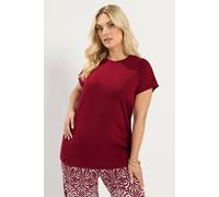 Yours Women's Core Basic T-Shirt in Burgundy | Size: 38/40