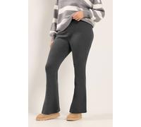 Yours Women's Cotton Flared Trousers in Grey | Size: 26-28S Yours Grey 26-28S