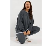 Yours Women's Crew Neck 2-In-1 Jumper in Grey | Size: 18