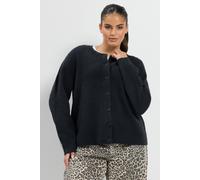 Yours Women's Crew Neck Cardigan Sweater in Black | Size: 22/24