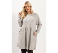 Yours Women's Crew Neck Gathered Dress in Natural | Size: 10