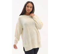 Yours Women's Crew Neck Knitted Jumper in Light Brown | Size: 14-16 Yours Light Brown 14-16