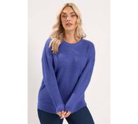 Yours Women's Crew-Neck Knitted Jumper in Purple | Size: 14/16
