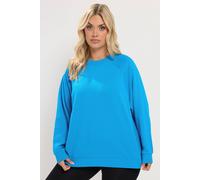 Yours Women's Crew Neck Oversized Sweatshirt in Blue | Size: 26/28