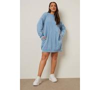 Yours Curve Sweatshirt Dress - Women's - Plus Size Curve Light Blue