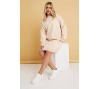 Yours Women's Crew Neck Sweatshirt Dress in Natural | Size: 20