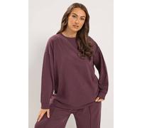 Yours Women's Crew Neck Sweatshirt in Burgundy | Size: 30/32