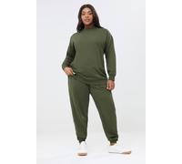Yours Curve Khaki Green Sweatshirt & Cuffed Jogger Set - Women's - Plus Size Curve