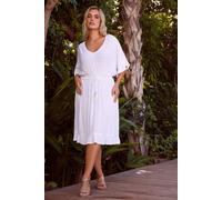 Yours Women's Crinkle Beach Dress in White | Size: 18-20 Yours White 18-20