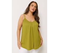 Yours Women's Crinkle Cami Vest Top in Lime | Size: 20