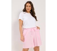Yours Curve Pink Crinkle Jersey Shorts - Women's - Plus Size Curve