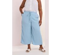 Yours Curve Crinkle Midaxi Culottes - Women's - Plus Size Curve Light Blue