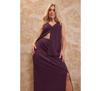 Crinkle Plisse Maxi Skirt Yours Purple 22