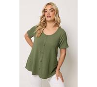Yours Curve Green Crinkle T-Shirt - Women's - Plus Size Curve