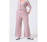 Yours Women's Crinkle Wide Leg Trousers in Light Pink | Size: 22/24