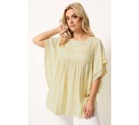 Yours Women's Crochet Drape Sleeve Blouse in Lemon | Size: 20