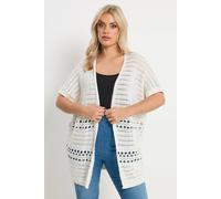 Yours Curve White Crochet Kimono - Women's - Plus Size Curve