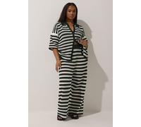 Yours Women's Crochet Wide Leg Trousers in Black | Size: 22-24 Yours Black 22-24