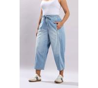 Yours Curve Crop Barrel Jeans - Women's - Plus Size Curve Light Blue