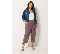 Yours Curve Pink Cropped Cargo Trousers - Women's - Plus Size Curve