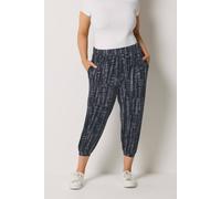 Yours Women's Cropped Harem Trousers in Dark Grey | Size: 26/28