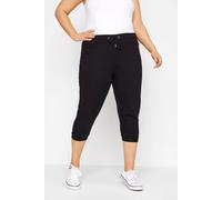 Yours Women's Cropped Joggers in Black | Size: 30/32