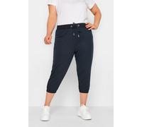 Yours Curve Navy Cropped Stretch Joggers - Women's - Plus Size Curve