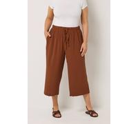 Yours Women's Cropped Twill Culottes Trouser in Burnt Orange | Size: 20