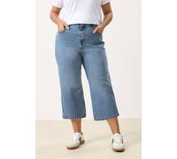 Yours Curve Cropped Wide Leg Jeans - Women's - Plus Size Curve Mid Blue