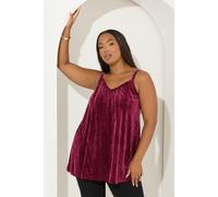 Crushed Velour Cami Vest Top Yours Burgundy 26-28