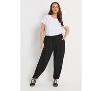 Yours Women's Cuffed Balloon Trousers in Black | Size: 22/24