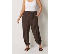 Yours Women's Cuffed Balloon Trousers in Chocolate | Size: 20 Yours Chocolate 20