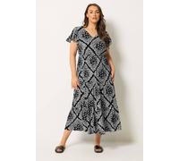 Yours Curve Daisy Smock Dress - Women's - Plus Size Curve Black