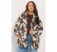 Yours Women's Dalmatian Print Zip Through Fleece in White | Size: 22/24