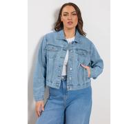Yours Curve Blue Wash Denim Jacket - Women's - Plus Size Curve