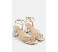 Yours - Diamante Asymmetric Block Heels In Wide E Fit - Women's