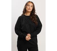 Yours Curve Diamante Embellished Jumper - Women's - Plus Size Curve Black