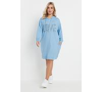 Diamante Embellished Hoodie Dress Yours Blue 20