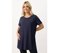 Yours Curve Diamante Embellished Top - Women's - Plus Size Curve Navy