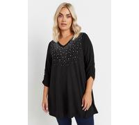Yours Curve Stud Swing Top - Women's - Plus Size Curve Black