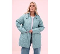 Yours Women's Diamond Quilted Lightweight Jacket in Light Blue | Size: 18 Yours Light Blue 18