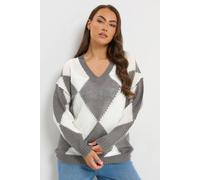 Yours Women's Diamond V-Neck Jumper | Size: 18-20 Yours Multicolor 18-20